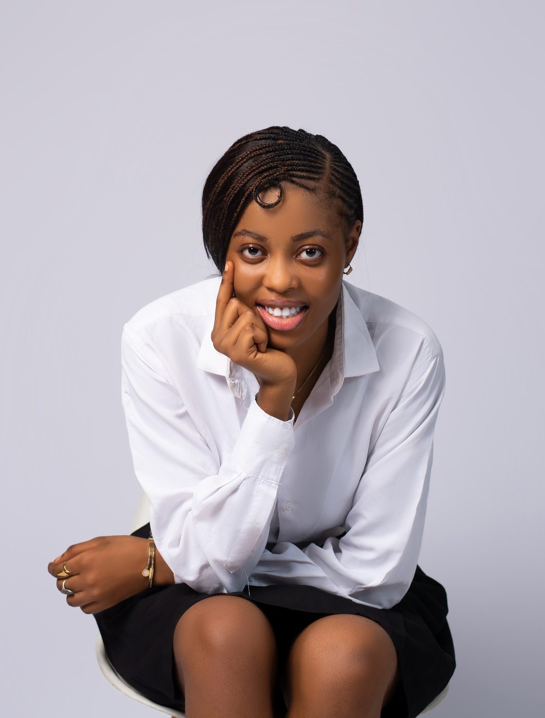 Studio portrait, close crop