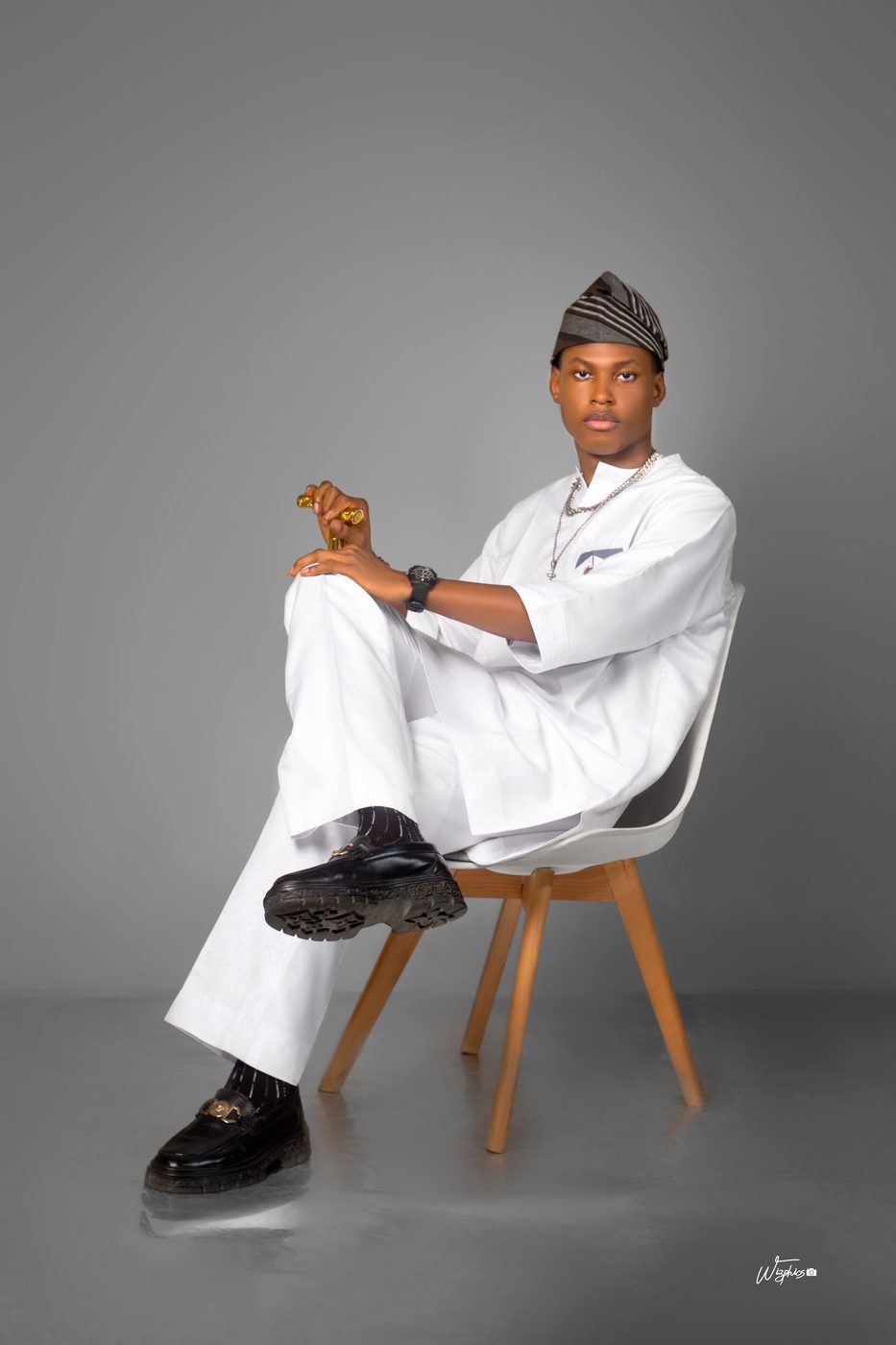 Editorial menswear, white agbada
